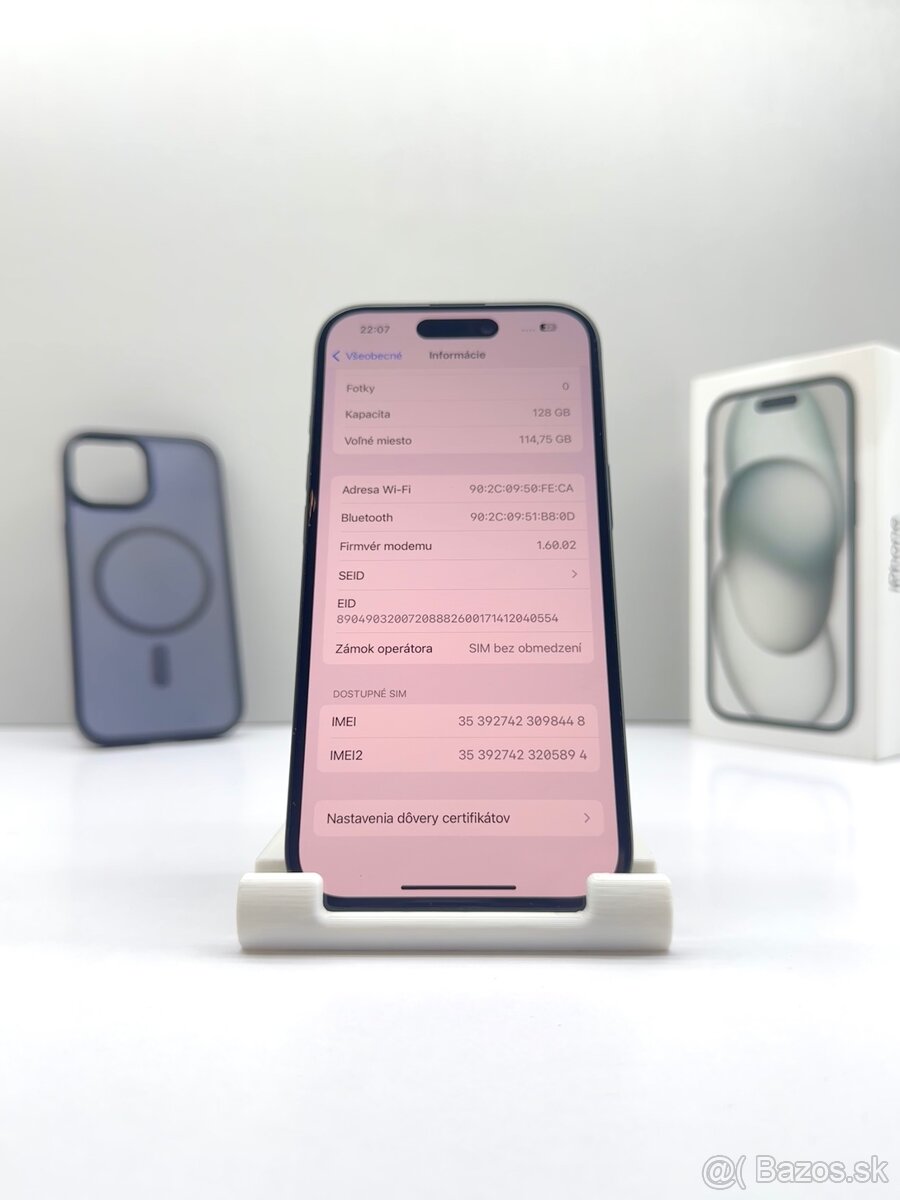 iPhone 15 BLACK 128GB TOP STAV AKO NOVÝ ORIGINÁL - 10