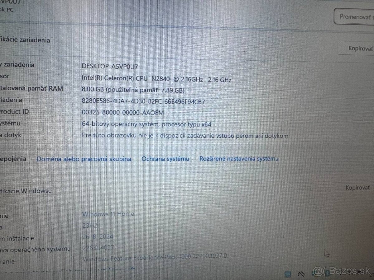 Notebook 14" HP.Intel Celeron 2x2,16GHz.8gb ram.120g SSD - 10