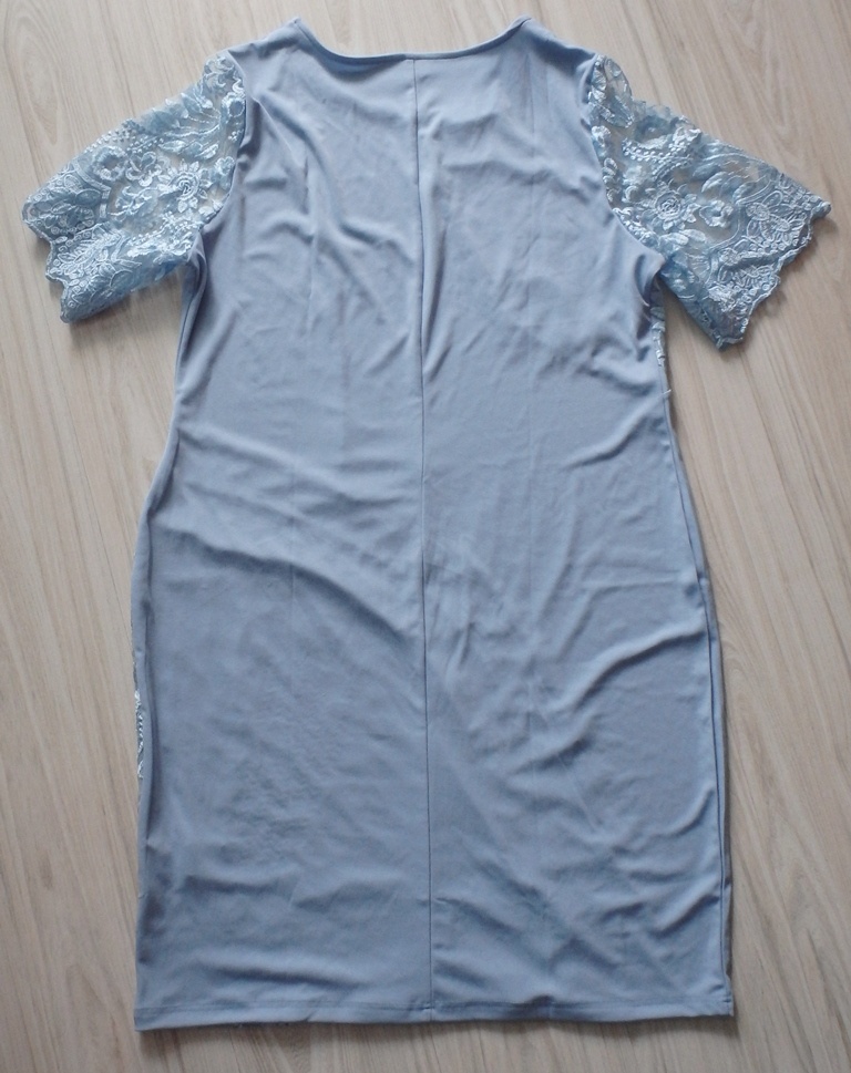 Šedo modré elastické šaty, 2XL/48 - 10