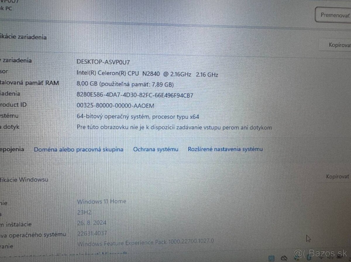 Notebook 14" HP.Intel Celeron 2x2,16GHz.8gb ram.120g SSD - 10