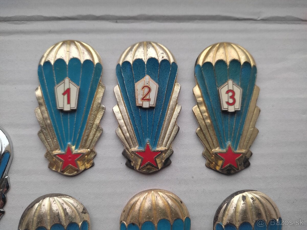 7 ks výsadkárske odznaky CSLA MISTR INSTRUKTOR 1, 2, 3 - 10