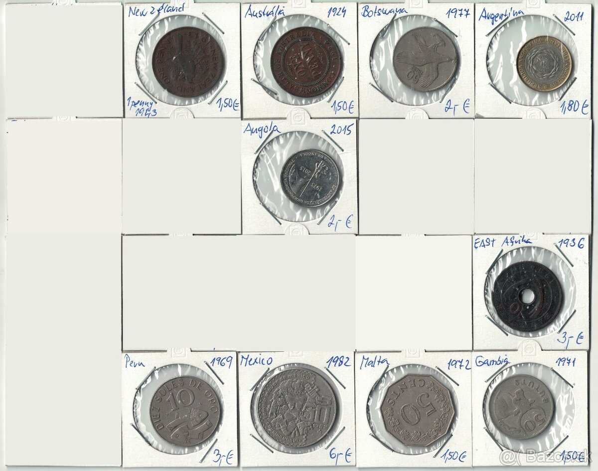 Zbierka mincí - rôzne svetové mince Afrika, Ázia, Ostrovy - 10