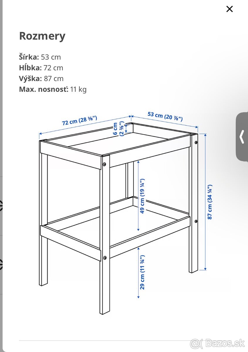 IKEA prebaľovací stôl + koše - 10