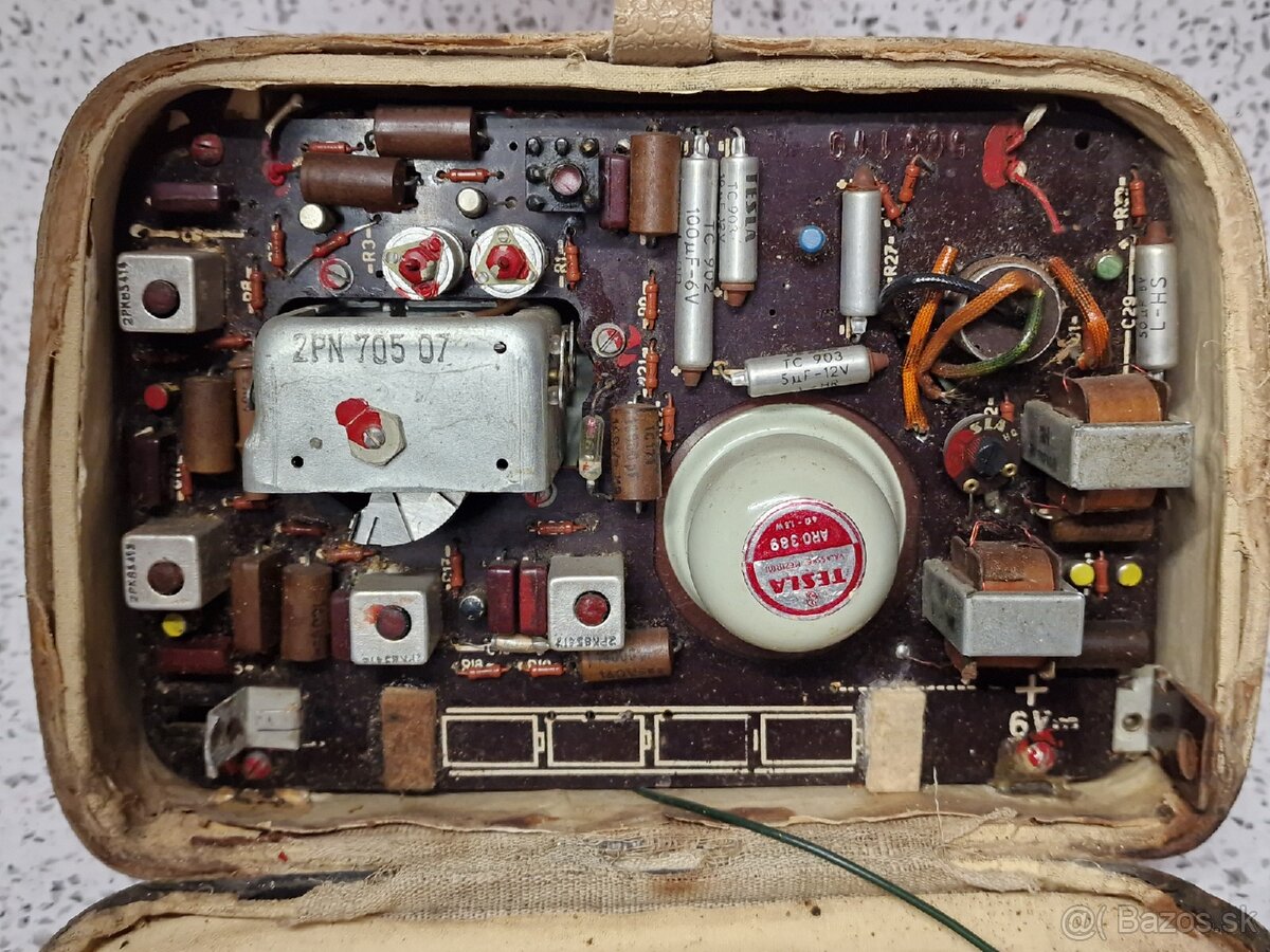 Tesla T 2800 B-2 / Radio Mír ☆ starožitné kabelkové radio - 10