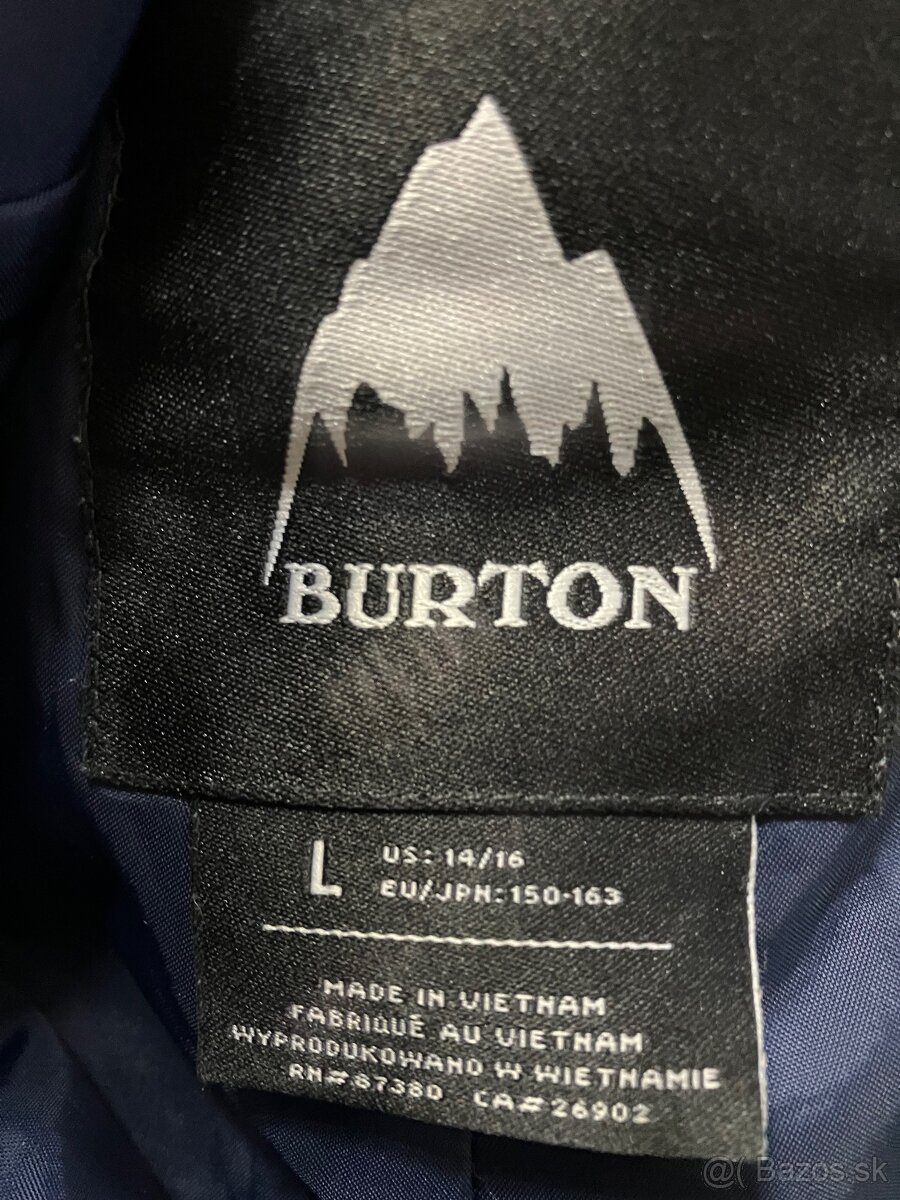 Predám snowboardovú bundu a nohavice Burton – detská veľkosť - 10