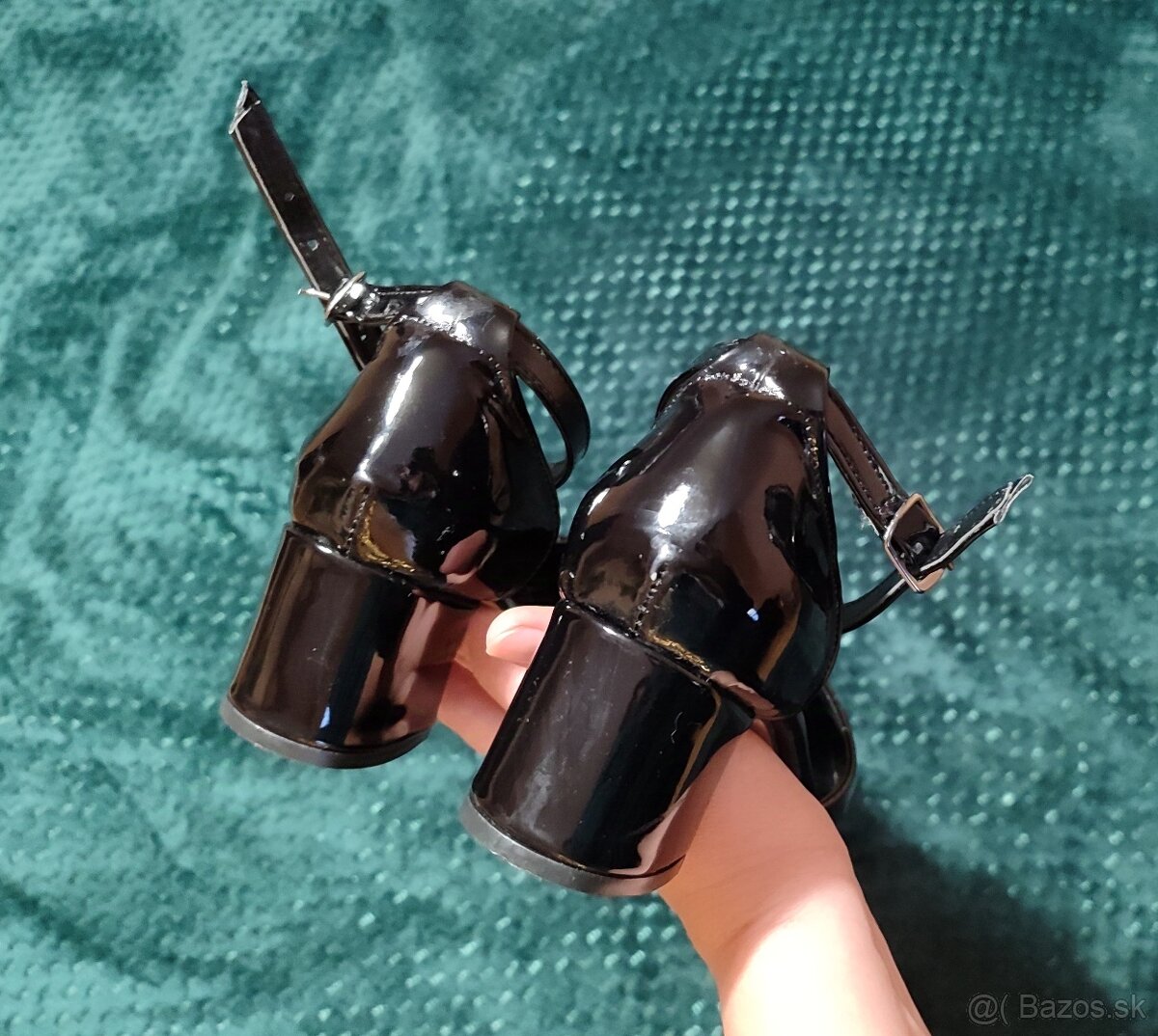 NOVÉ Čierne lakované lodičky, veľ. 37 - 10