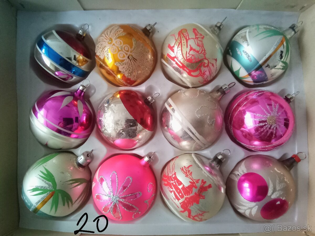 Vánoční ozdoby různé- staré, vianočné ozdoby - 10