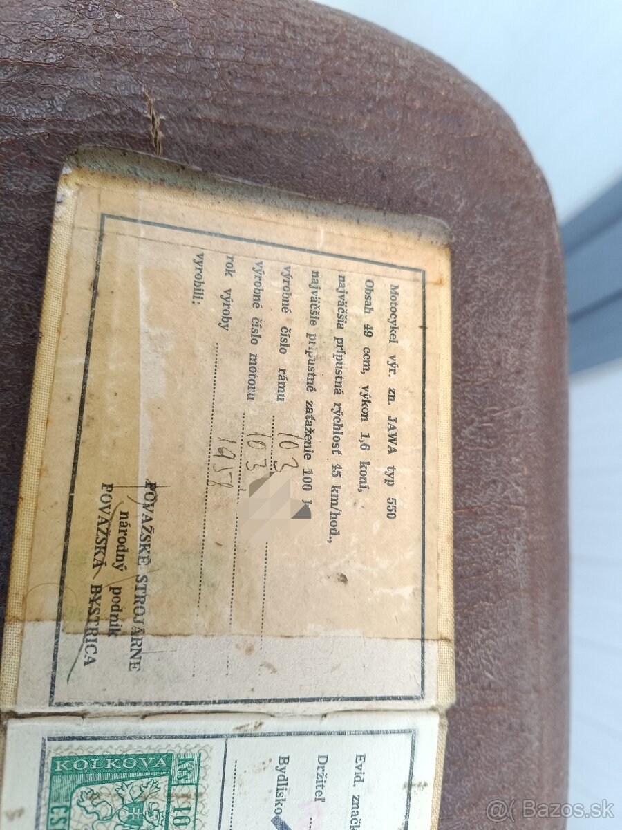 Jawa pionier 550 parez, + starý TP - 10