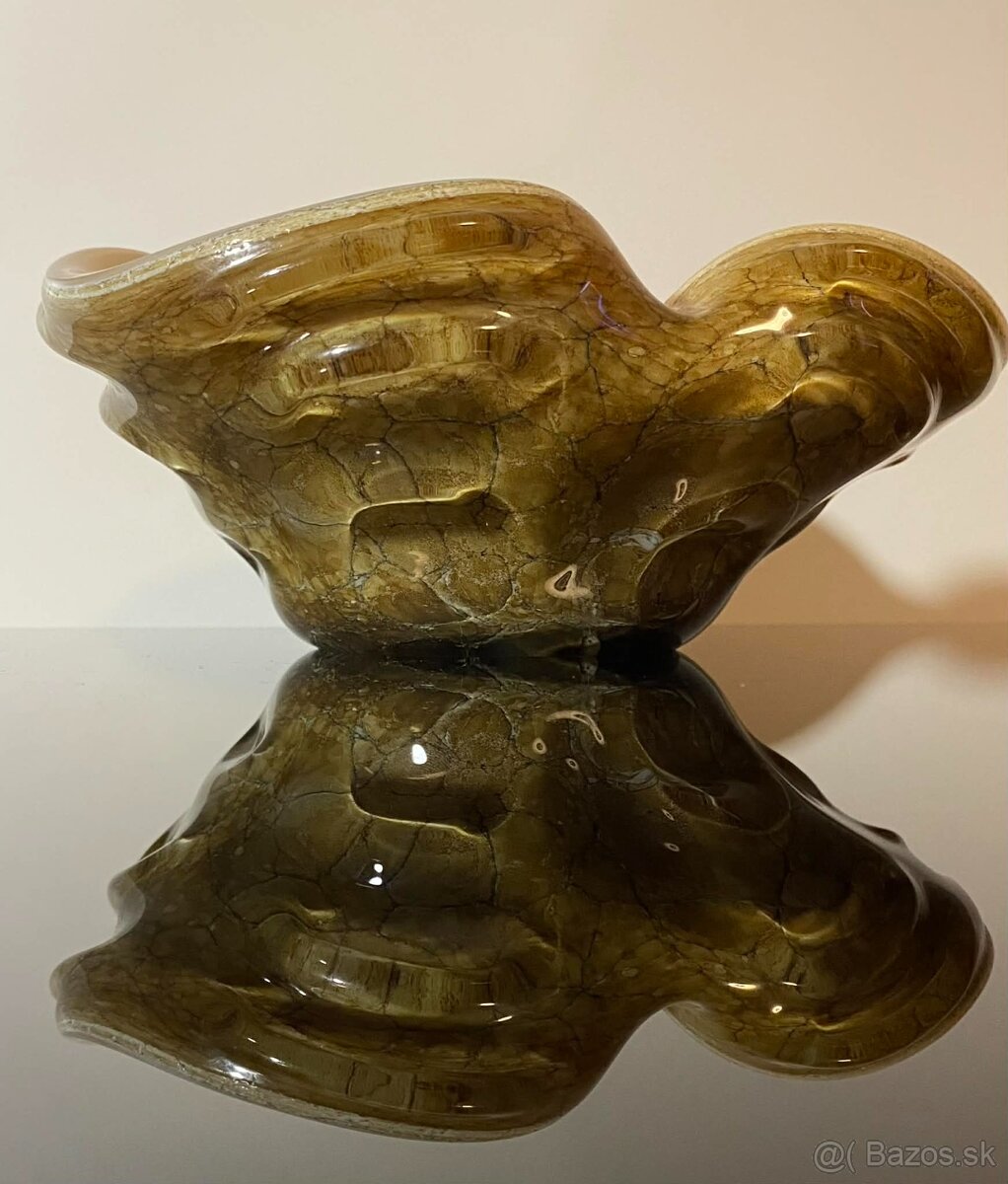 Nádherný veľký popolník, miska z muránskeho skla - 10