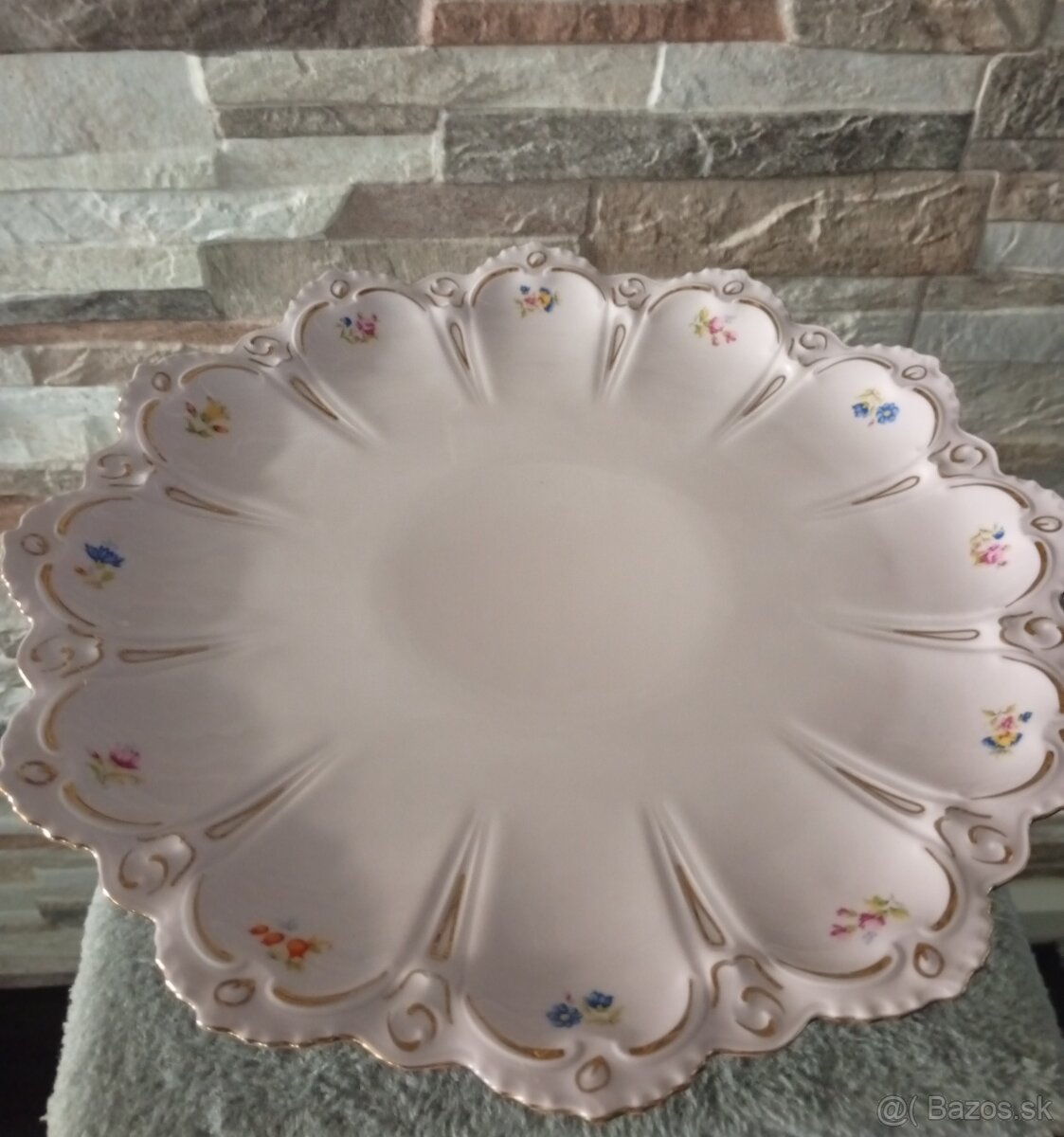 Růžový porcelán, velký nástolec, Chodov - 10