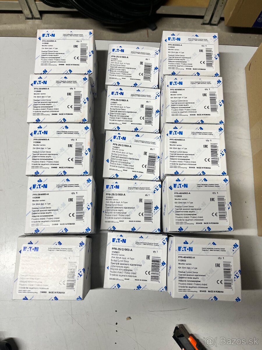 EATON, prúdové chrániče, ističe, rozvádzače, elektromaterial - 10