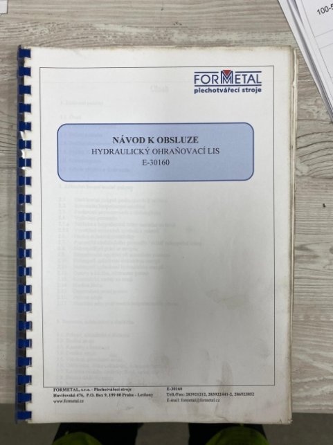 Nabízíme Použitý ohraňovací lis E-30160, r. v. 2006 - 10