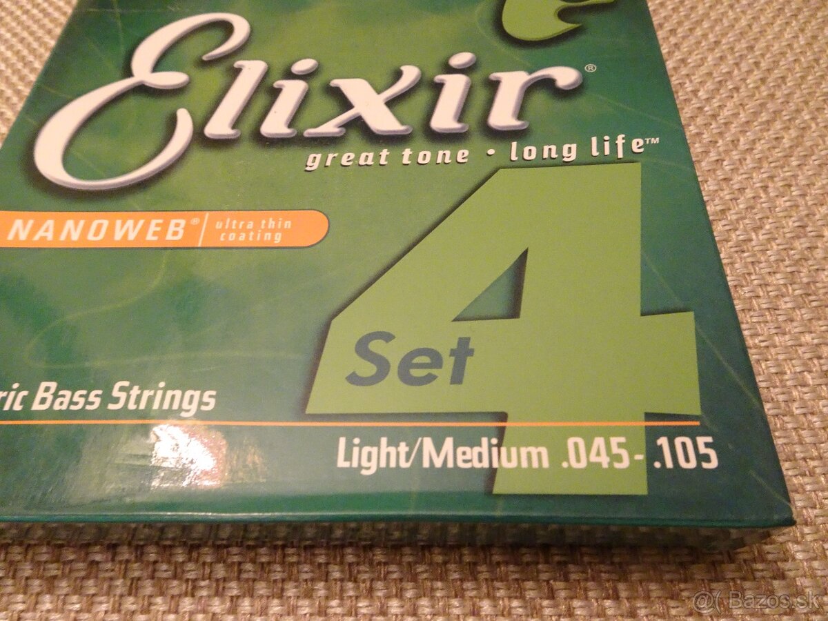 Predám NOVÉ STRUNY ELIXÍR, Nano Web,Light Medium - 10