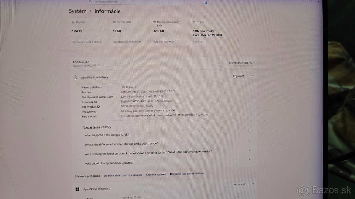 Predám herný notebook ASUS ROG Strix SCAR 16 G634JZ - 10
