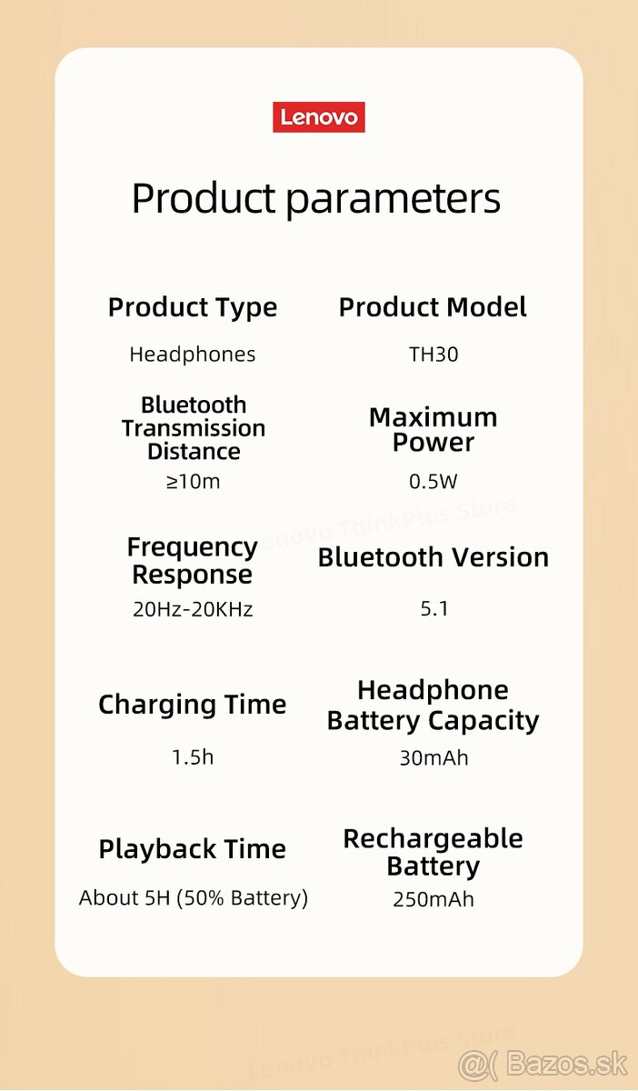 Predam sluchatka sluchadla nove Lenovo TH30 - 10