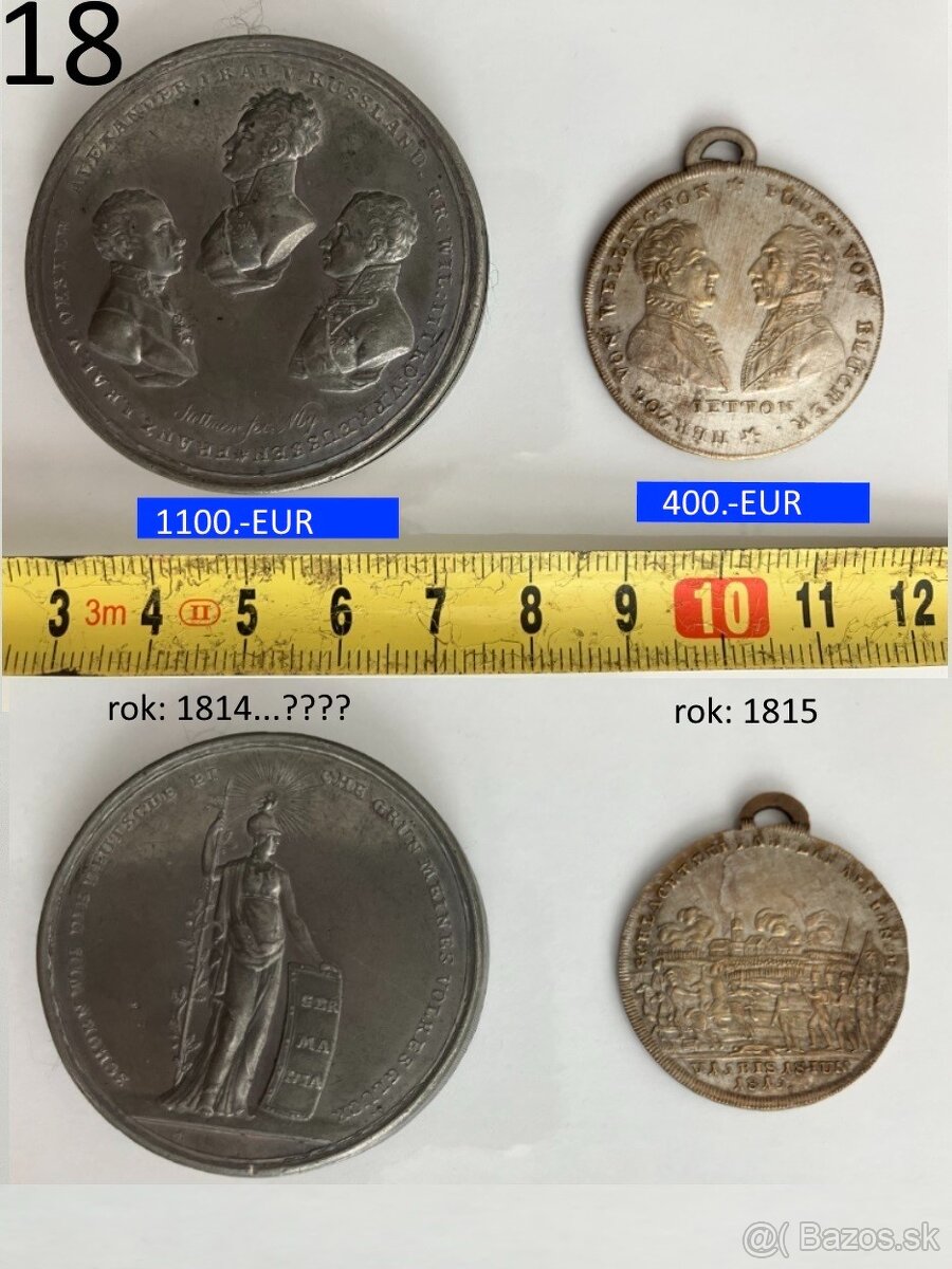 Plaketa a mince staré 1600 - 1700 - 1800 - 10