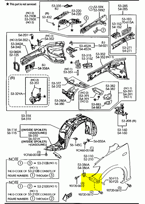 Mazda 5 (CR19, 2005-2010) Držiaky predných blatníkov - 10