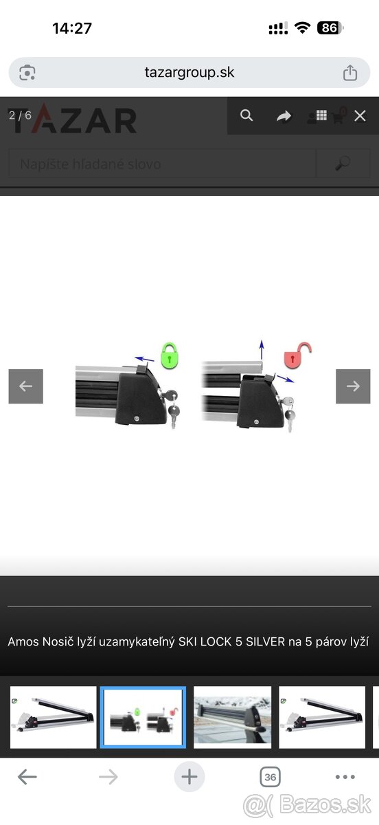 Strešný nosič Nordrive + nosič lyži - 10