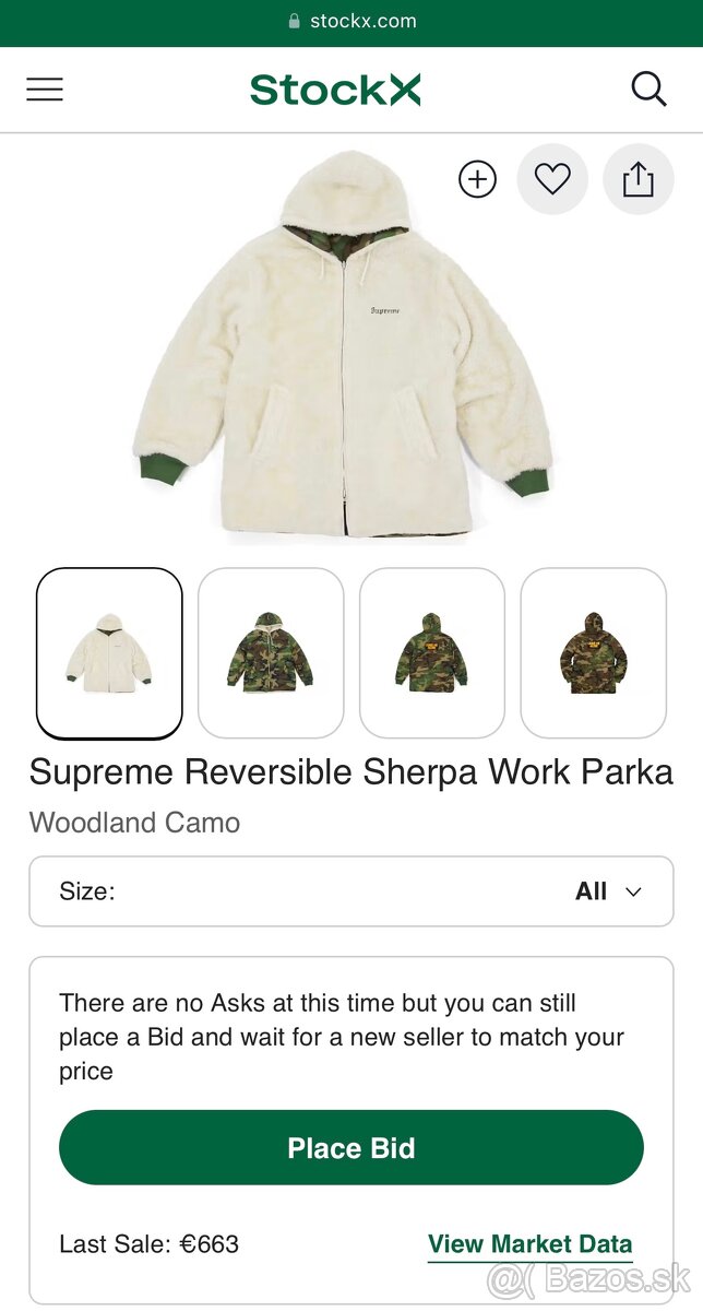 SUPREME Reversible Sherpa Work Parka XL - 10