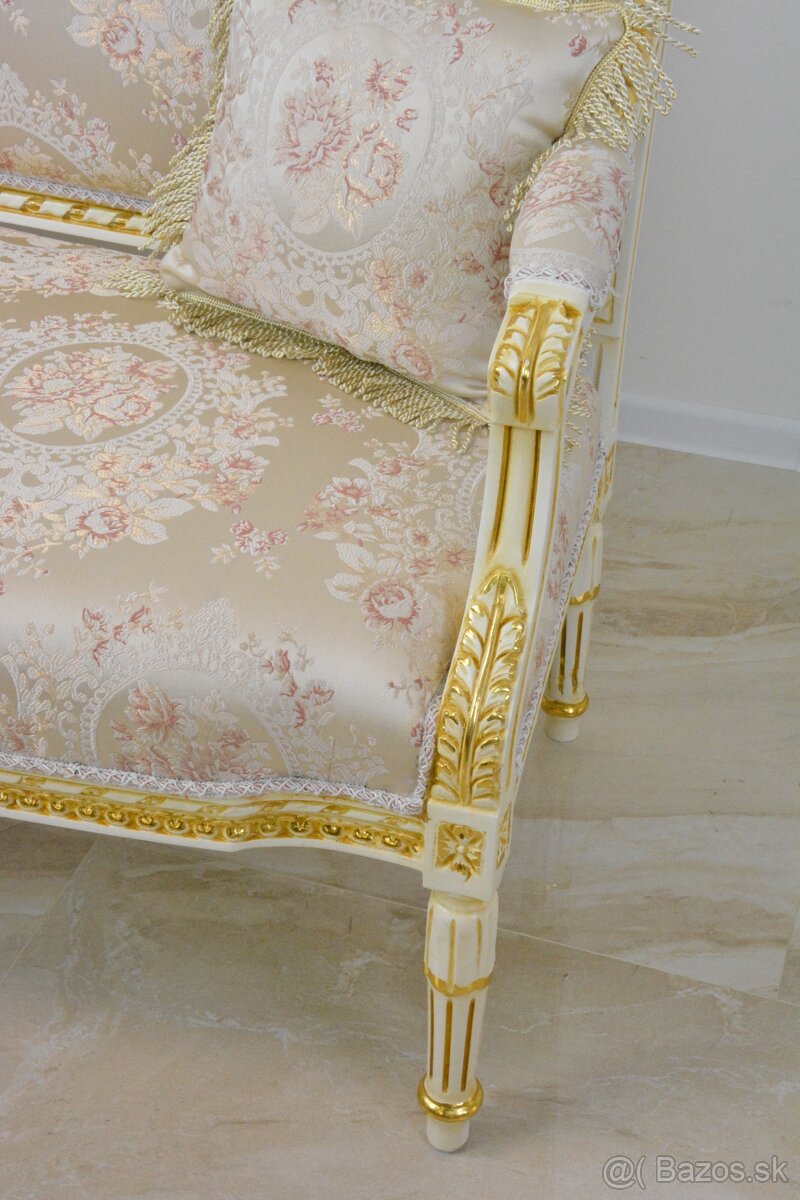 Zámecké řezbované sofa - čalouněné - 10