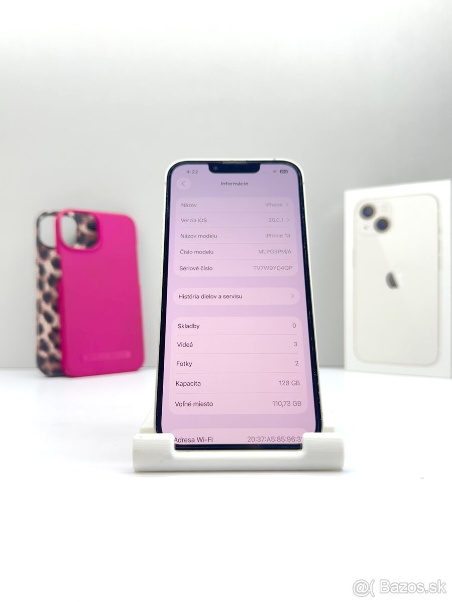 iPhone 13 128GB STARLIGHT TOP STAV 100% BATÉRIA - 10
