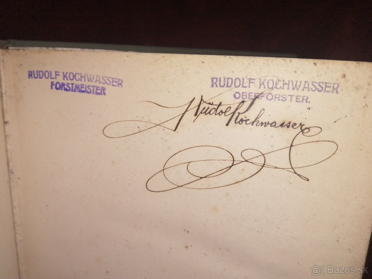 Poľovnícka kniha Venovanie autora Ornithologia 1879 - 10