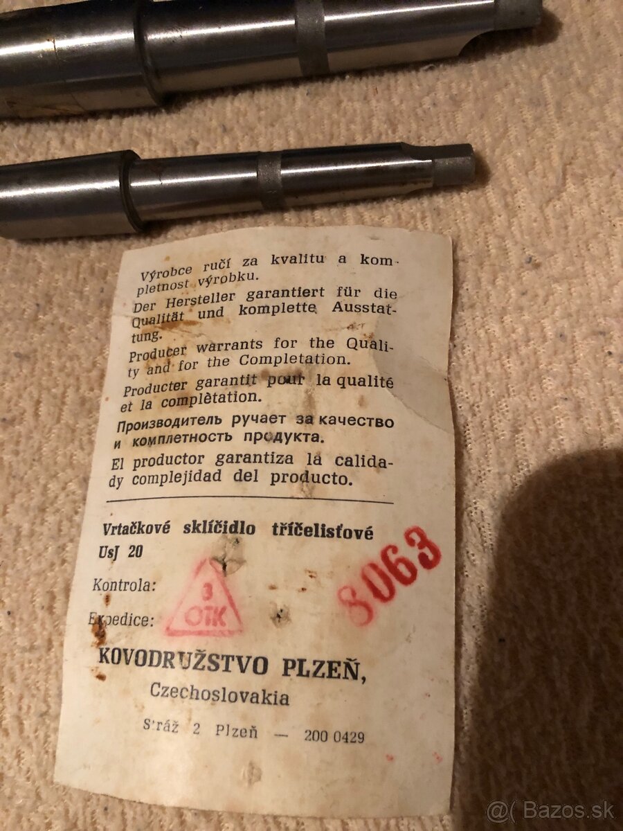 Vrtáky POLDI HSS s kužeľom,skľučovadlo UsJ 20 a redukcie - 10