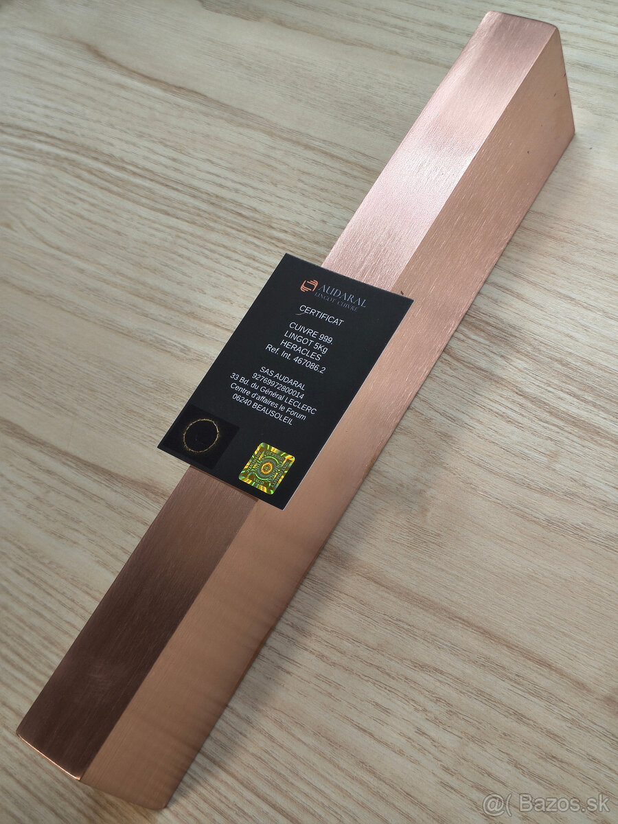 5kg medená investičná tehla/ingot .999 - 10