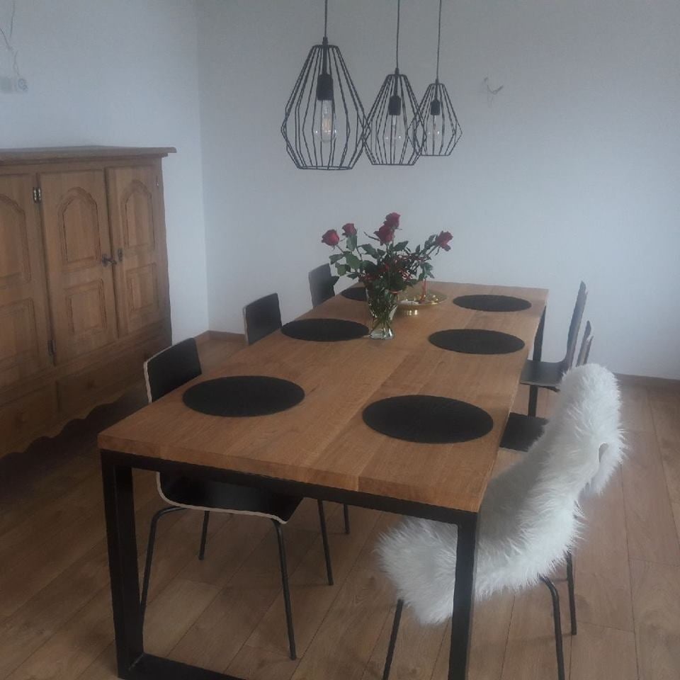 Dubový loftový stôl, moderný - 10