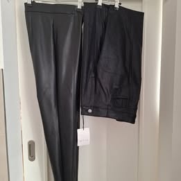 Dámske "kožené", glitrované nohavice - 10