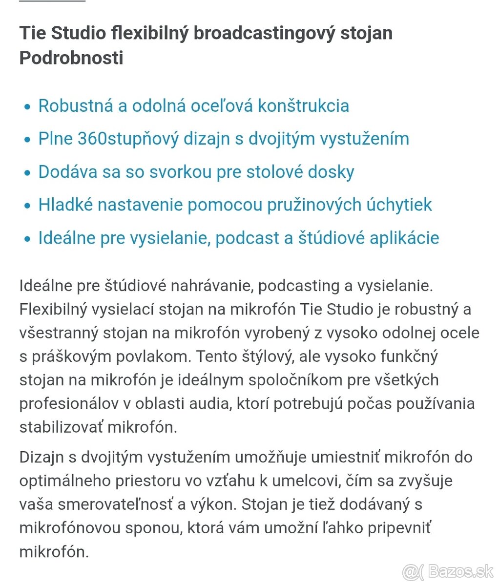 Tie Studio flexibilný broadcastingový stojan - 10