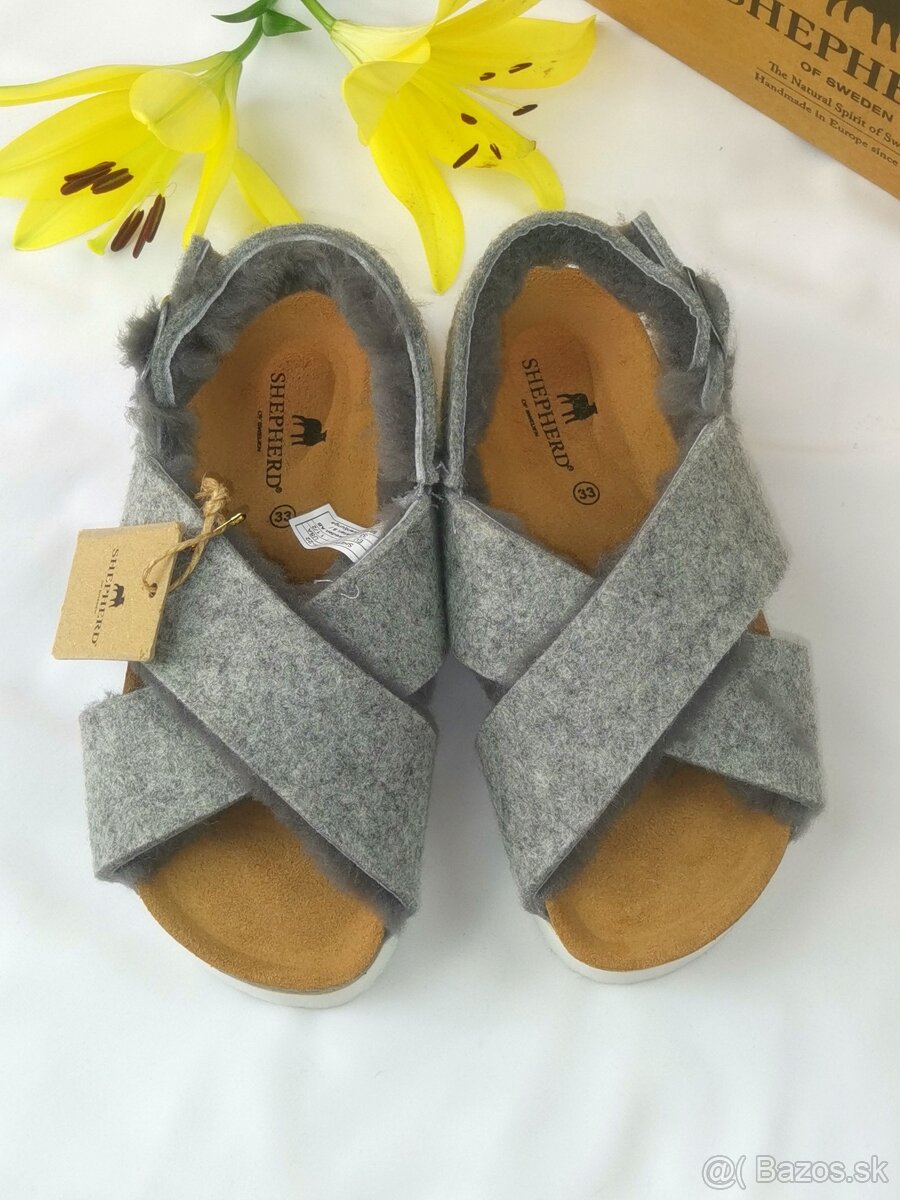 SHEPHERD - Nové luxusné papučky s ovčou vlnou veľkosť 32 - 10