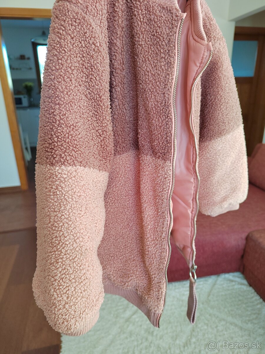 Bunda RESERVED - ružová, chlpatá v.122 - 10
