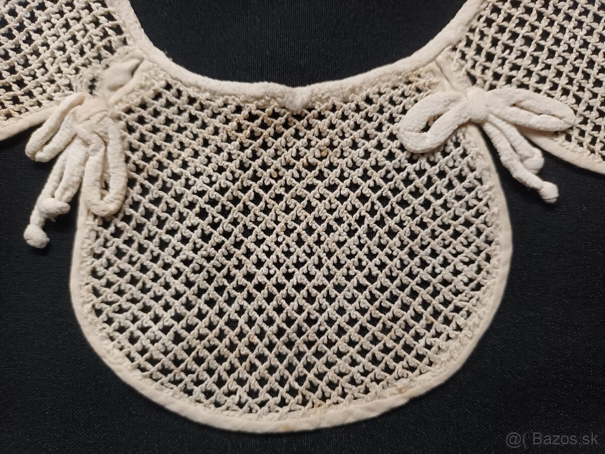 Originál . starožitné ecru čipkové golieriky - 10