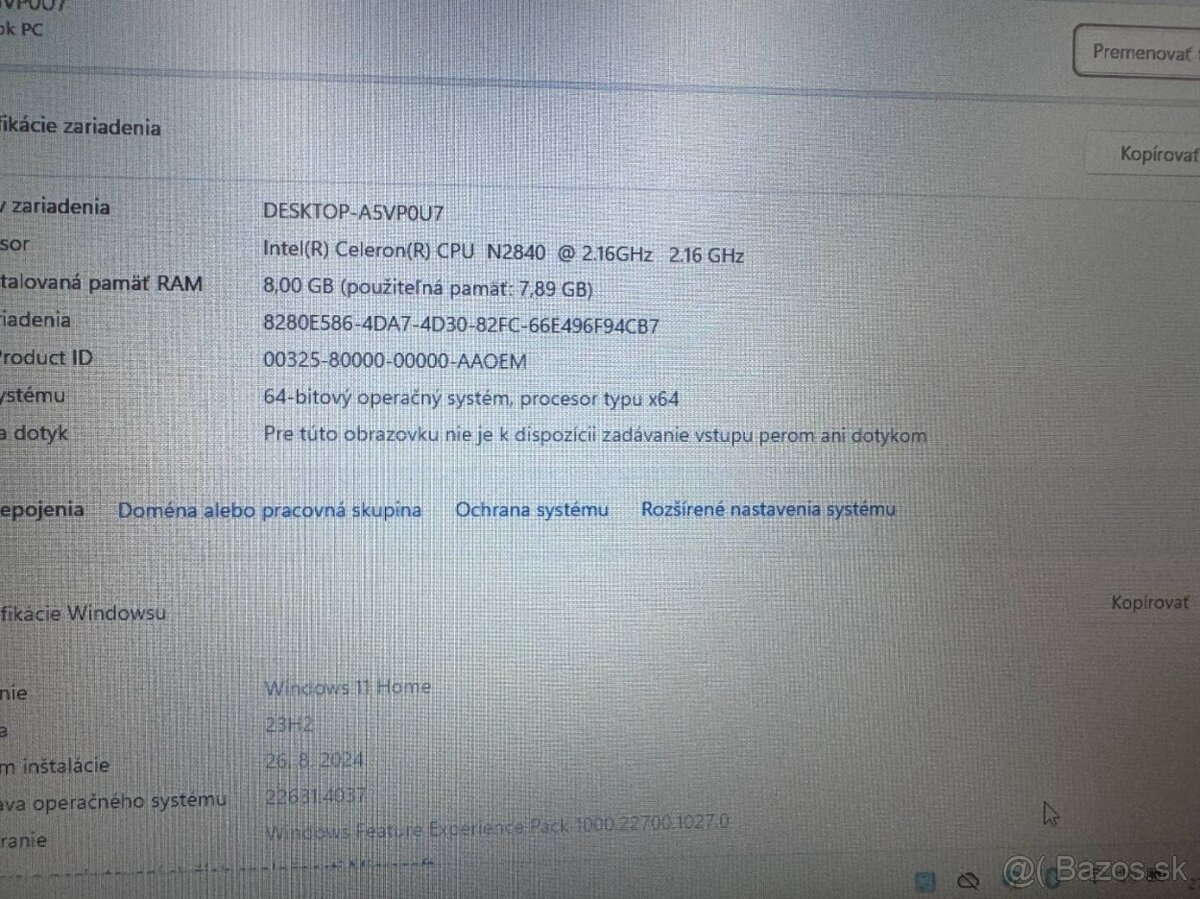 Notebook 14" HP.Intel Celeron 2x2,16GHz.8gb ram.120g SSD - 10