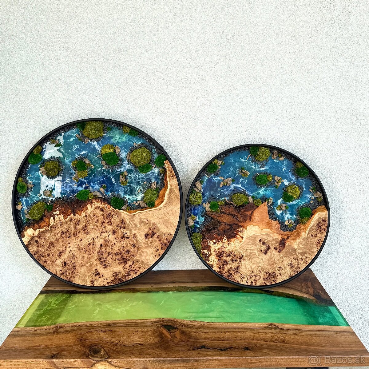 Machový obraz s epoxidom a drevom z očkového topoľa 63,5cm - 10