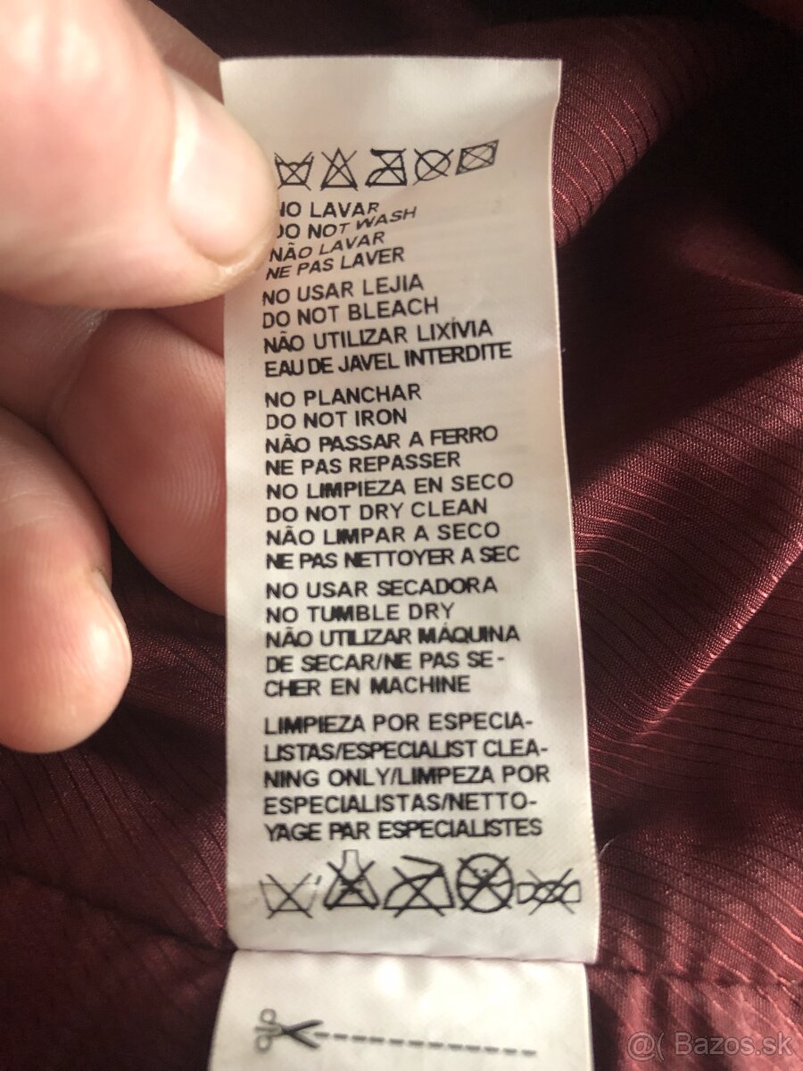 Kvalitný Kožený kabátik - bordový L - 10