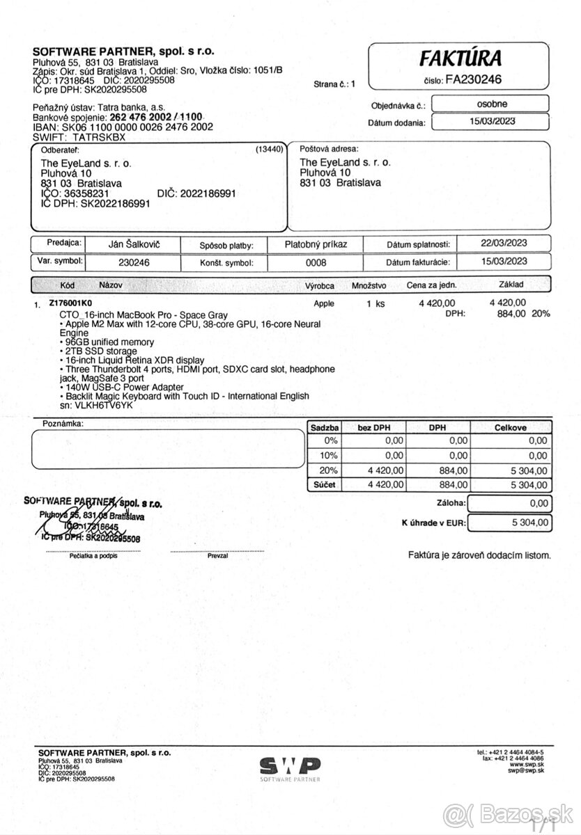 Macbook Pro 16'' 96GB ram 2TB ssd - 10
