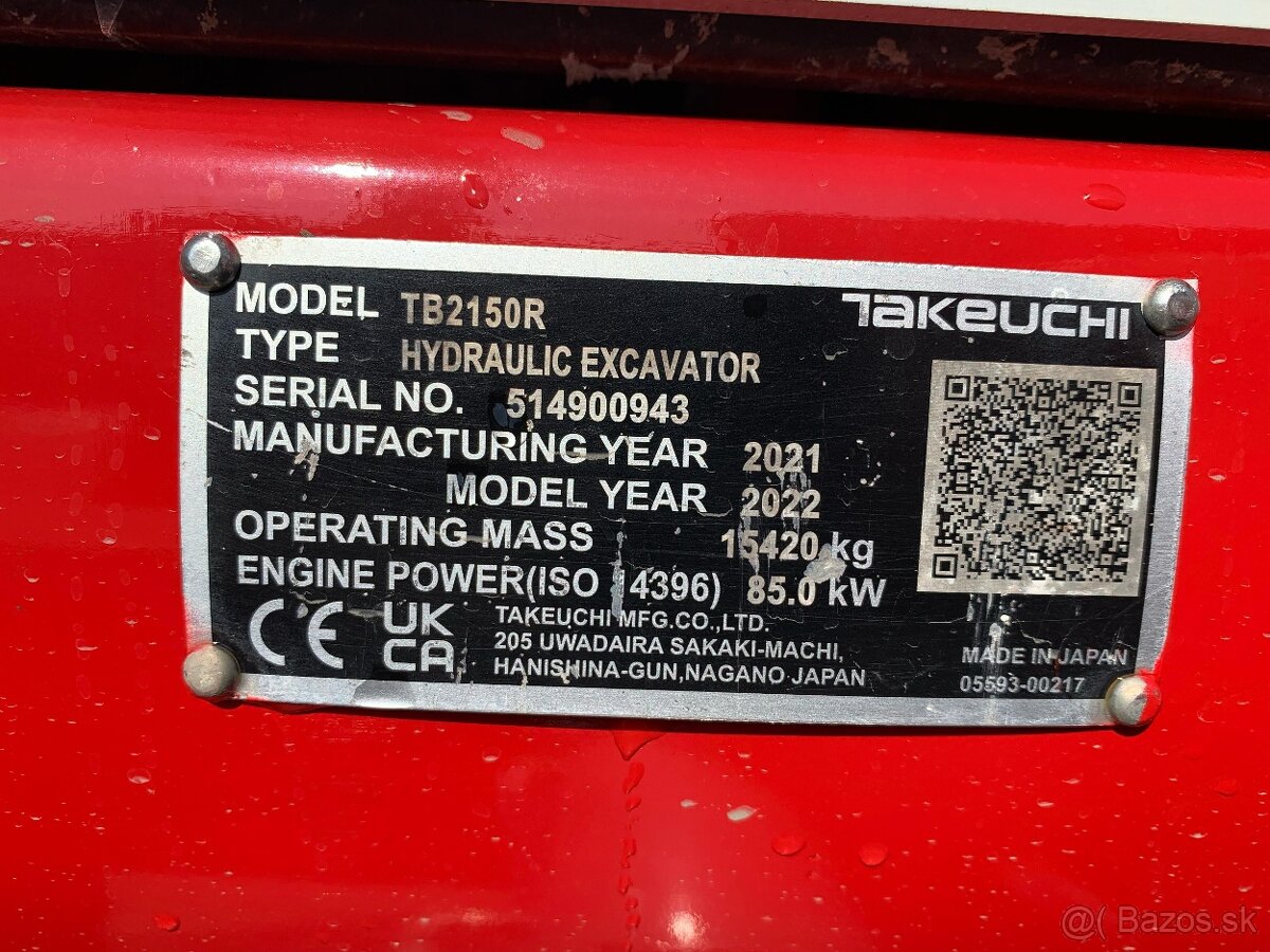 Takeuchi TB 2150R 1727MTH - 4xlžíce - 10