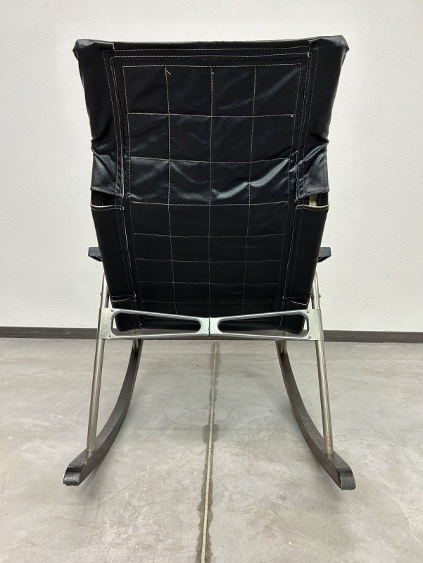 Japonské kožené skladacie hojdacie kreslo - 10