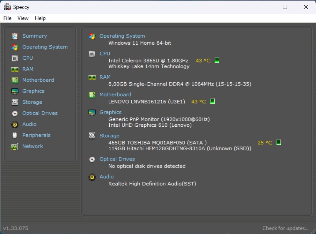 Lenovo S145-14IWL /Intel 4205U/8GB RAM/FHD/SSD+HDD/Bat ok - 10