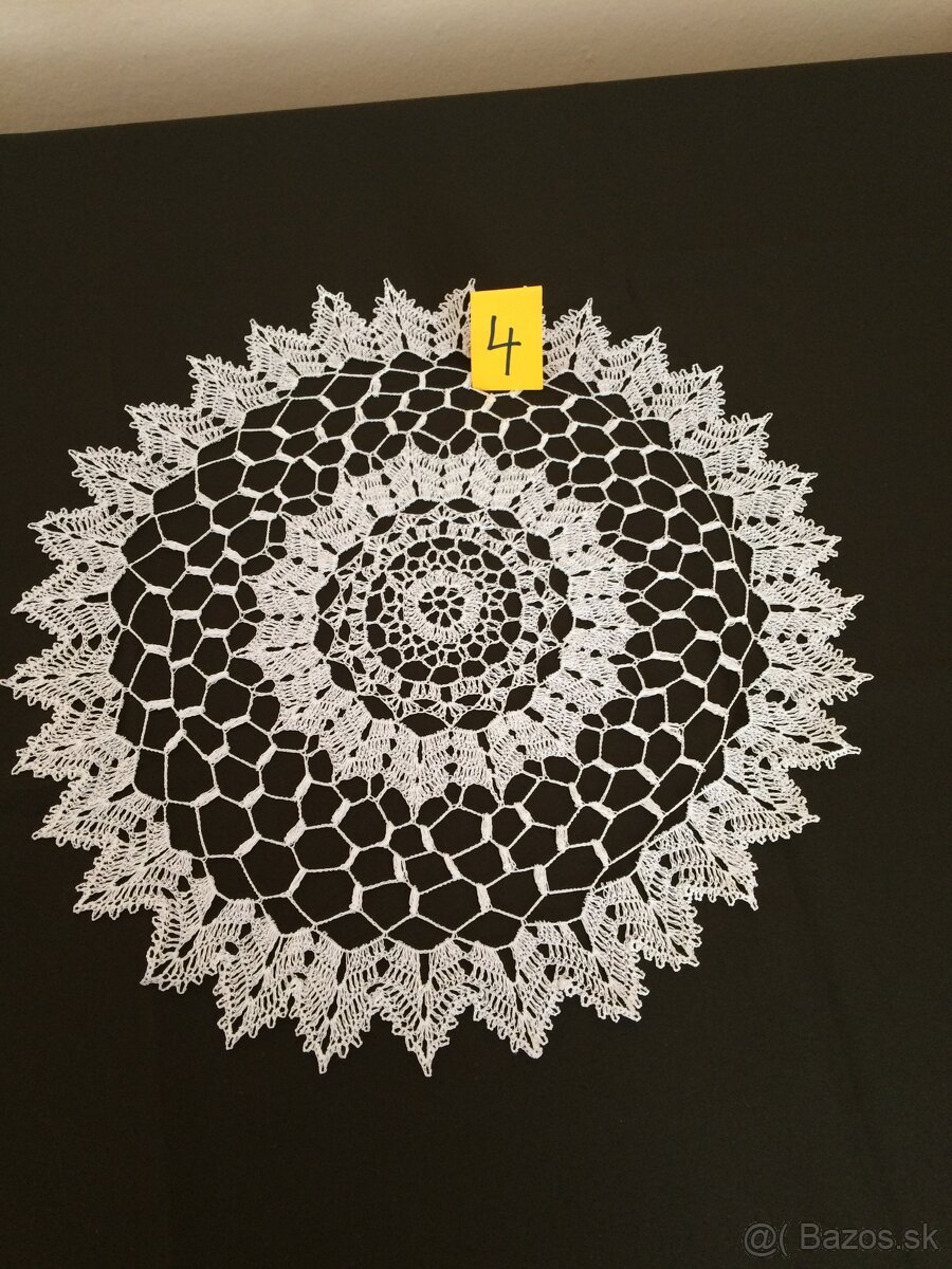 Háčkované obrusy, dečky NOVÉ, rožné veľkosti - 10