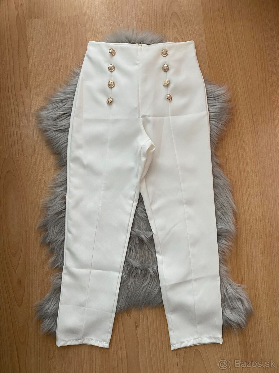 Biele elegantné nohavice - 10