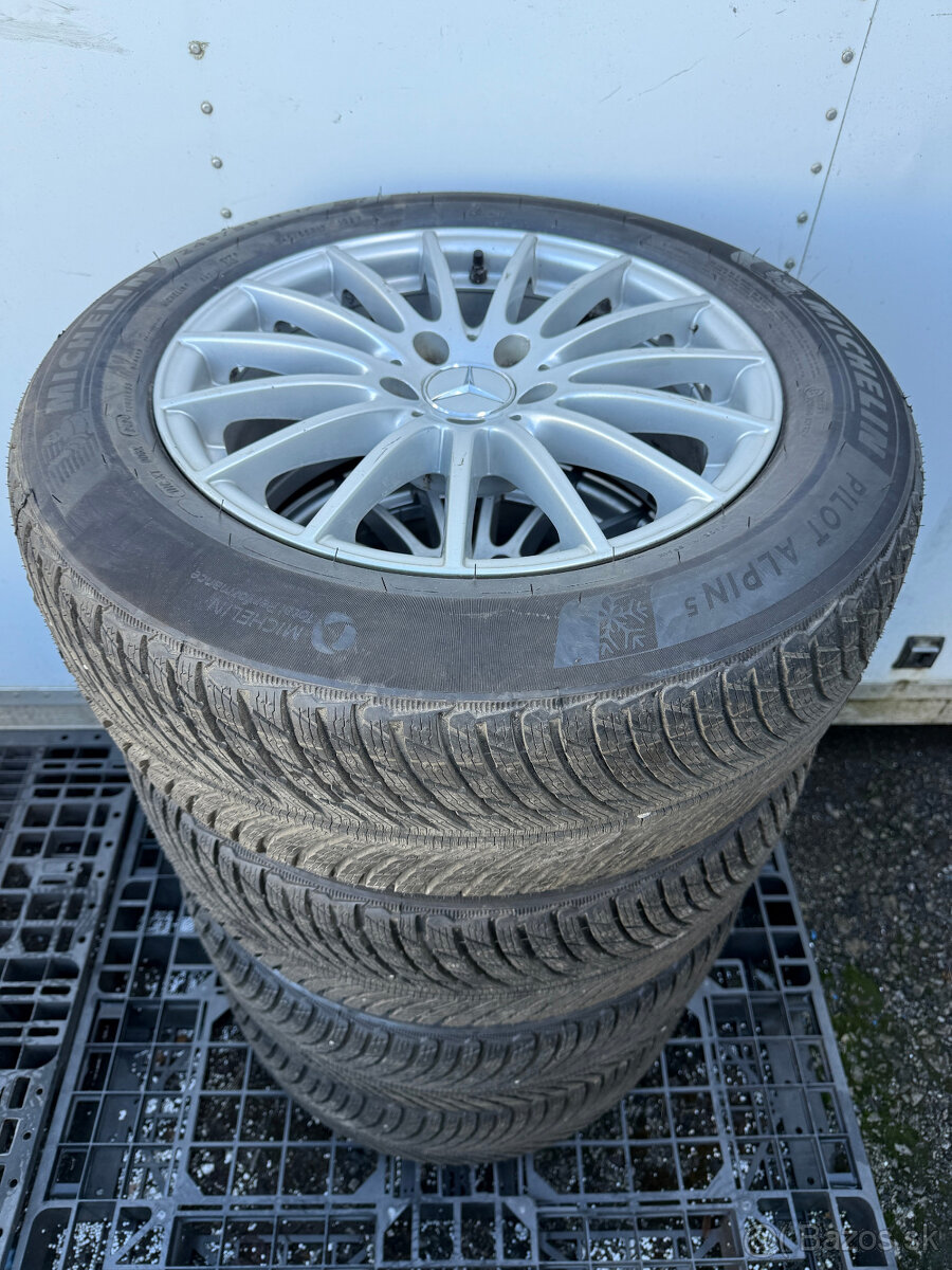 PREDÁM sadu 17" AL disky Mercedes-Benz +zimné pneu MICHELIN - 10