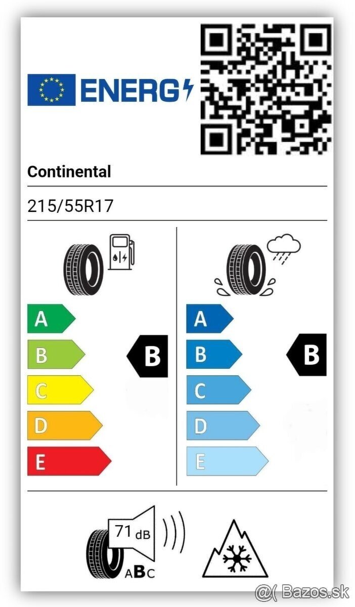 Predám nové zimné pneumatiky CONTINENTAL 215/55 R17 98V XL. - 10