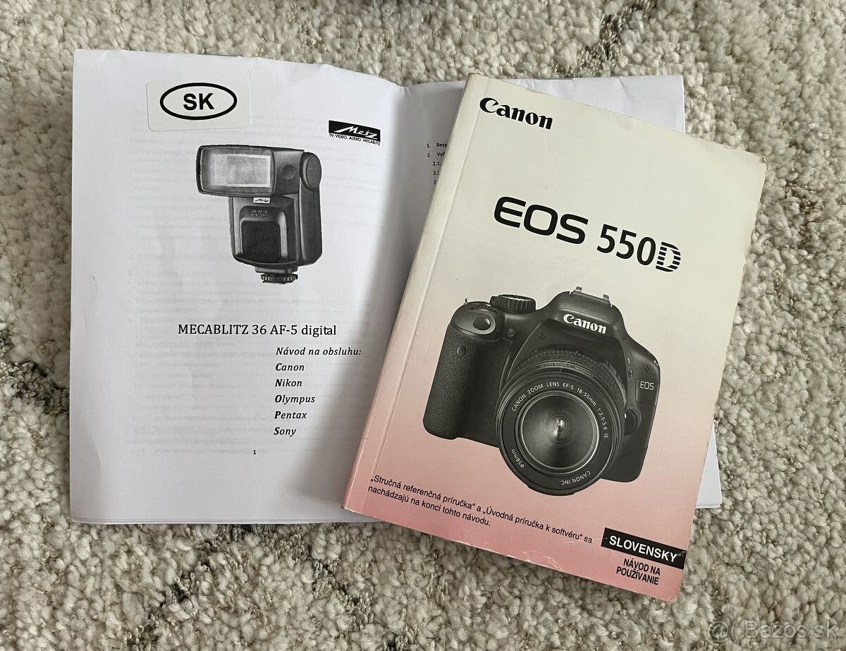 Canon EOS 550D + 2x objektív, blesk, brašňa, ... - 10