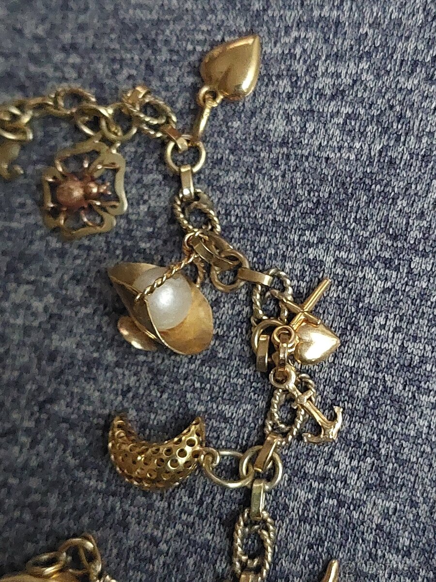 Starozitny zlaty damsky naramok - 10