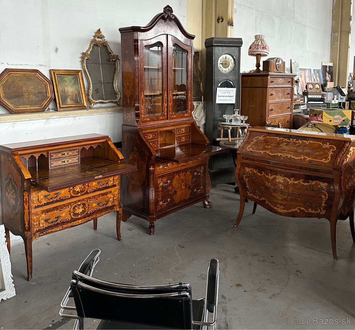 Intarzovaná písacia komoda - 10