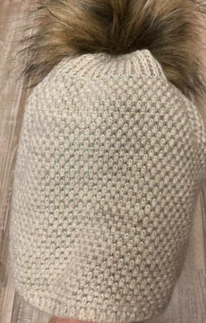 Dámska Teplá zimná čiapka s brmbolcom/Nová - 10