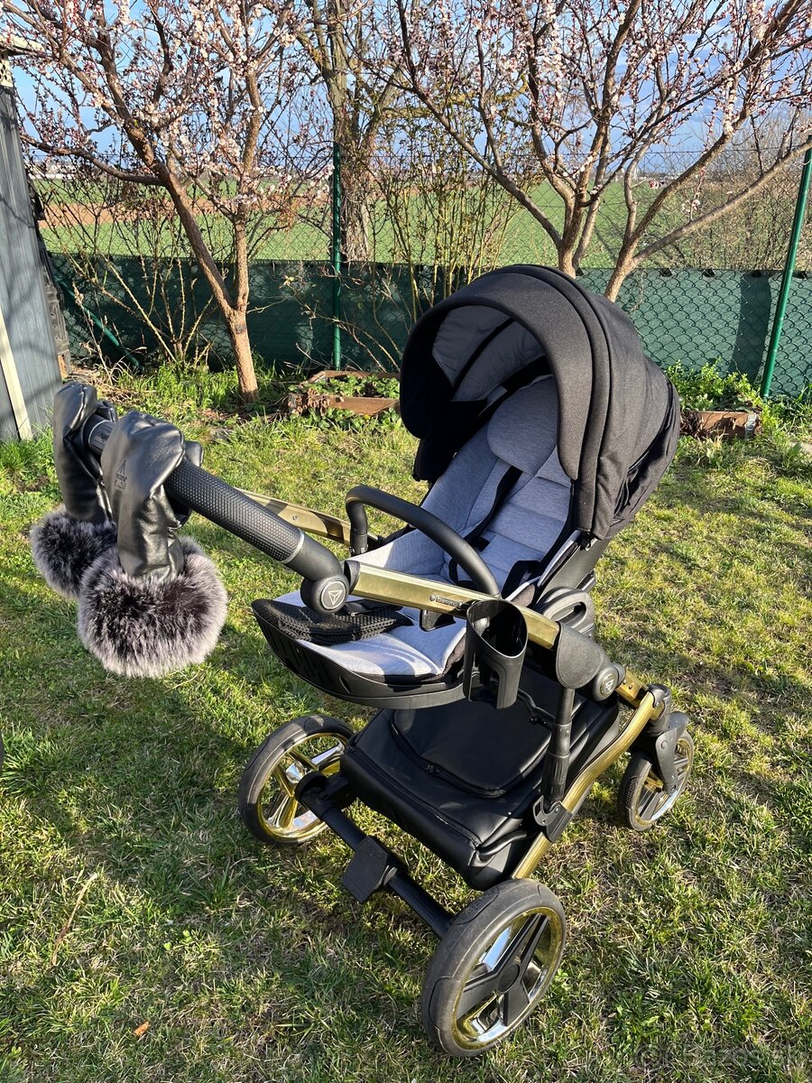 Kočík JUNAMA Exclusive + zadarmo koženný fusak s rukavicami - 10